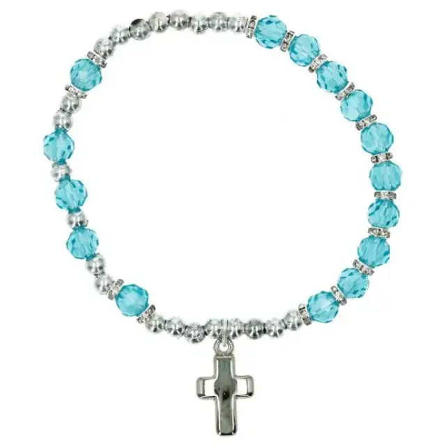 Armband op elastiek Topaas blauw / December