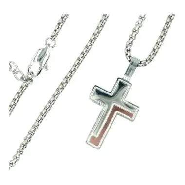 Steel cross 26 x 18 mm with chain
