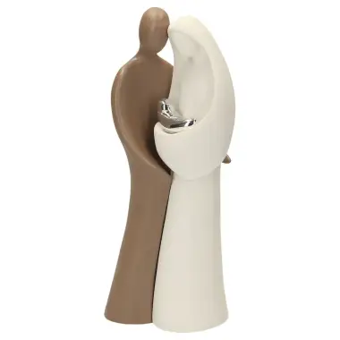 Nativity white and brown 26 cm