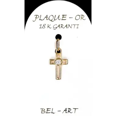 Cross Plated Gold 13 x 9 mm