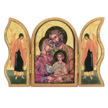 Triptyque 13 X H09 cm - Ste Famille - Anges