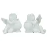 Ange assis / boule 9 X 7 X H 8 cm - 2 / set