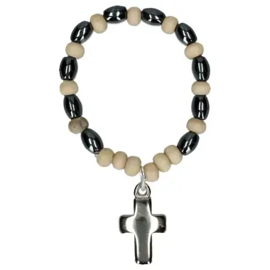 Dizainier sur élastique Bois beige et hématite
