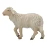 Houtsnijwerk Schaap/kop Omhoog voor kerstfiguren van 20 cm / Gekleurd