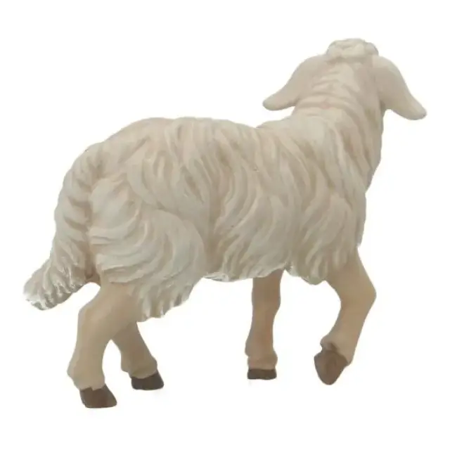 Houtsnijwerk Schaap/kop Omhoog voor kerstfiguren van 20 cm / Gekleurd
