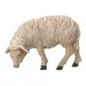 Houtsnijwerk Schaap/grazend/links voor kerstfiguren van 20 cm / Gekleurd
