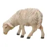 Houtsnijwerk Schaap/grazend/links voor kerstfiguren van 20 cm / Gekleurd