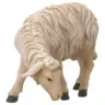 Houtsnijwerk Schaap/grazend/links voor kerstfiguren van 20 cm / Gekleurd