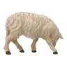 Houtsnijwerk Schaap/grazend/links voor kerstfiguren van 20 cm / Gekleurd
