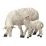 Kerstgroep Heide Hannah Houtsnijwerk : Groep 2 Schapen voor kerstfiguren van 20 cm/ Gekleurd