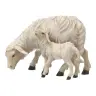 Kerstgroep Heide Hannah Houtsnijwerk : Groep 2 Schapen voor kerstfiguren van 20 cm/ Gekleurd
