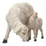 Kerstgroep Heide Hannah Houtsnijwerk : Groep 2 Schapen voor kerstfiguren van 20 cm/ Gekleurd