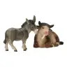 Ane + boeuf pour personnages de crèche de 12 cm Couleur