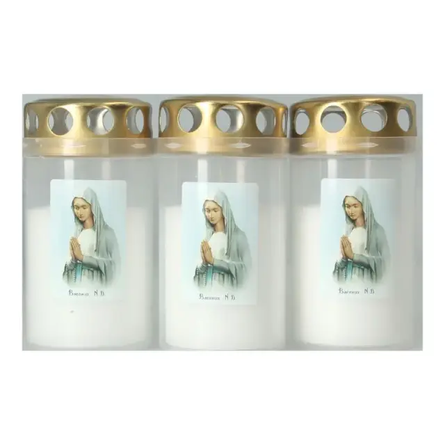 Set de 2 Bougies Buste Banneux / blanc