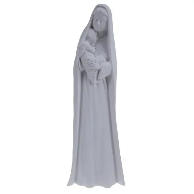 Beeld 30 cm Maria en kind - Wit