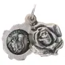 Medaille roos dubbel 15 mm H Rita - Metaal verzilverd