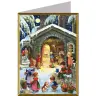 Carte de Noël traditionnelle avec la crèche + enveloppe
