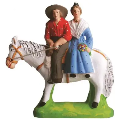 Santon Carbonel (N°2) Sujet Français Gardien arlésienne cheval
