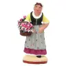 Santon Gateau 7 Cm Femme au panier de fleurs