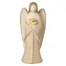 Statuette Ange Gardien avec cœur en bois 9 cm