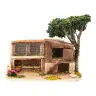 Décor pour santons de Provence Poulailler avec arbre 18 x 10 cm