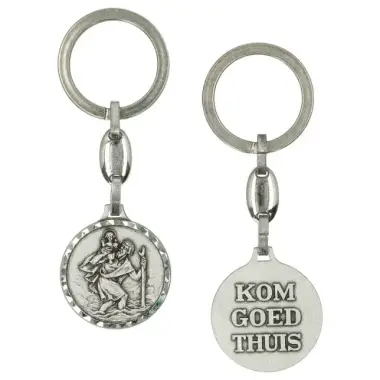 key ring St Christopherr / Kom goed thuis 30mm