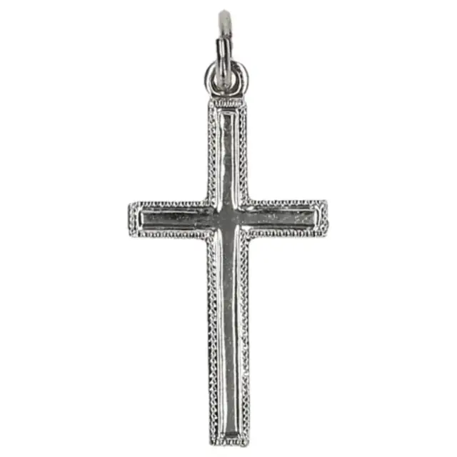 Cross silver metal 18 X 10 mm