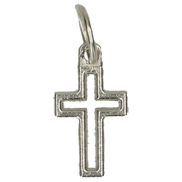 Croix ajourée - 15 mm - Métal nickelé