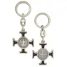 key ring St. Benedict Silver Plated Email