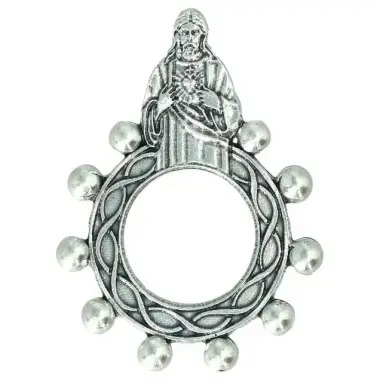 Bague-Dizainier - Sacré Coeur de Jésus - Mét. argté
