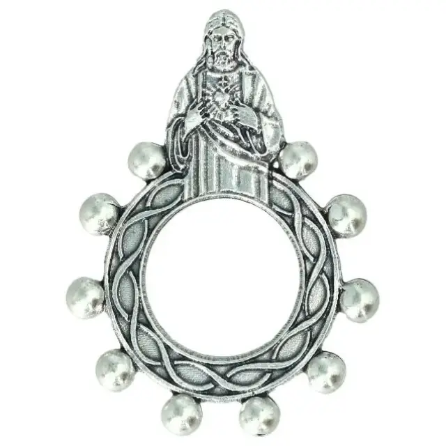 Bague-Dizainier - Sacré Coeur de Jésus - Mét. argté