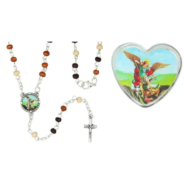 Mini rosary hematite St Michael