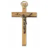 Croix Murale 9 X 5.3 cm Bois d'olivier Corps argenté