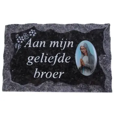 Plaque Cimetiere Aan mijn geliefde broer 9x14