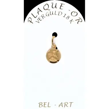 Gold plated medal Angel 8 mm