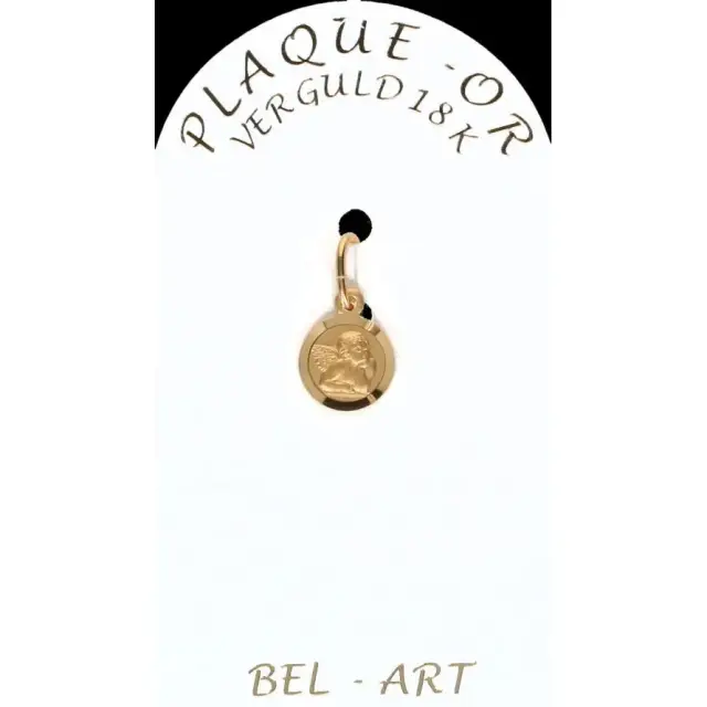 Médaille plaqué-or - Ange - 8 mm