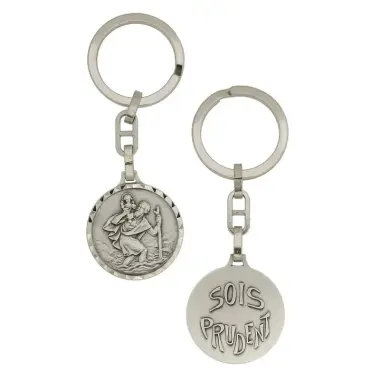 key ring St Christopherr / Be Careful 30 mm
