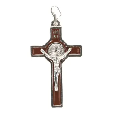 Croix St Benoît - 50 mm - Marron