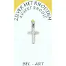 Croix Argent avec zircons - 15 X 10 mm