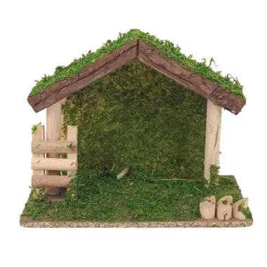 Klassieke lege kerststal voor kerstfiguren van 8 cm (23 x 10 x 17.5 cm)