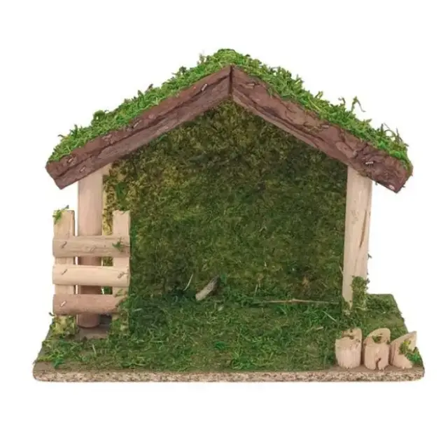 Cabane vide pour personnages de crèche de 8 cm (23 x 10 x 17.5 cm)