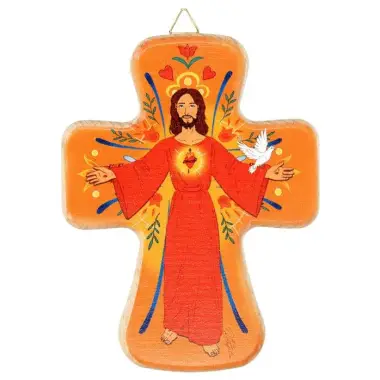 Wall Cross Risen Christ 14x10 cm