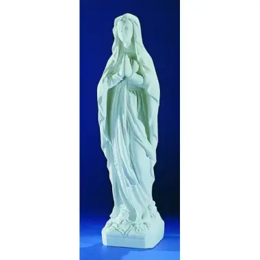 O.L.V. van Lourdes - 106 cm - "marmer" wit