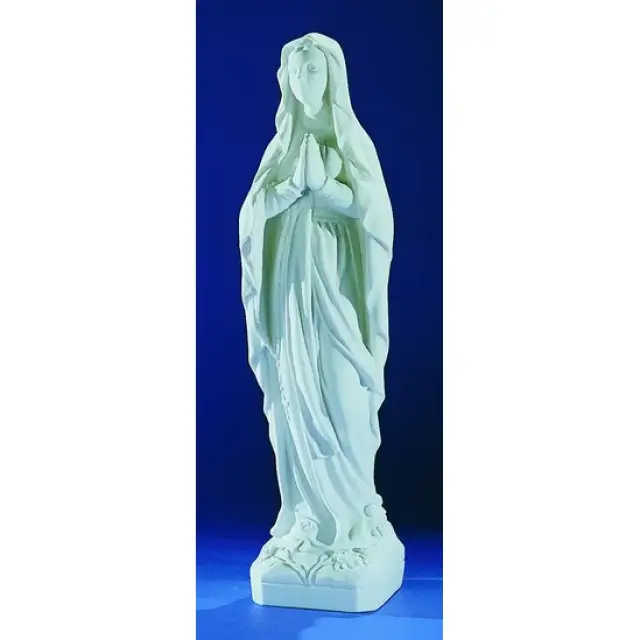 Our Lady of Lourdes 106 cm white marble powder
