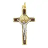 Croix St Benoît - 39 mm - Marron / Doré
