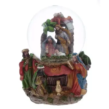 Sneeuwbol met heilige familie - hoogte 18 cm
