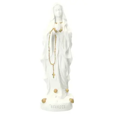 Beeld 20 cm - Alabaster + Goud Lourdes