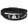 Bracelet cuir brun / noir - Fermeture magnétique