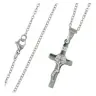 Parure Acier - Croix de St Benoit + Chaîne 45 cm