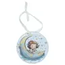 Décoration en résine Ange avec lune Diamètre 7 cm